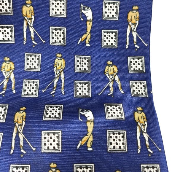 Empuria Italy Golf Links Square Geometric Tie - Picture 4 of 6